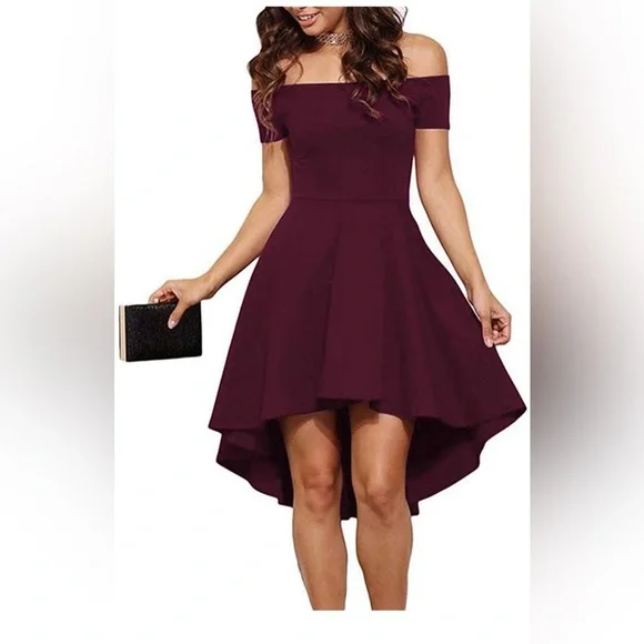 burgundy dress with shawl Suzhoufashion Burgundy Wedding Guest Dress High Neck Sheath Formal Dress  With Shawl – suzhoufashion